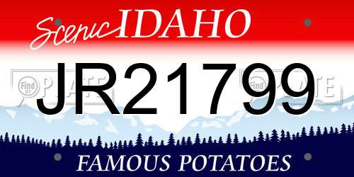 JR21799 Idaho License Plate