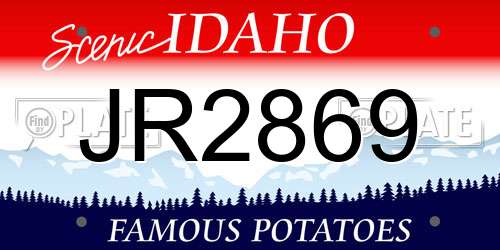 JR2869 Idaho License Plate