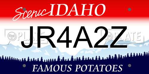 JR4A2Z Idaho License Plate