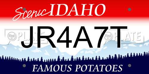 JR4A7T Idaho License Plate