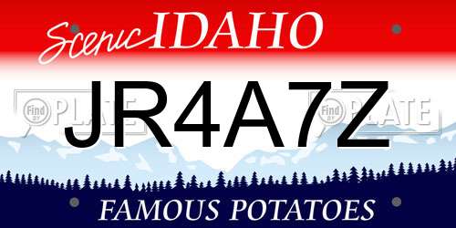 JR4A7Z Idaho License Plate