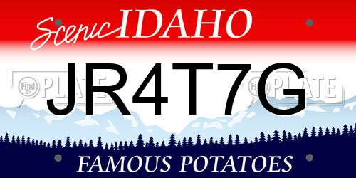 JR4T7G Idaho License Plate