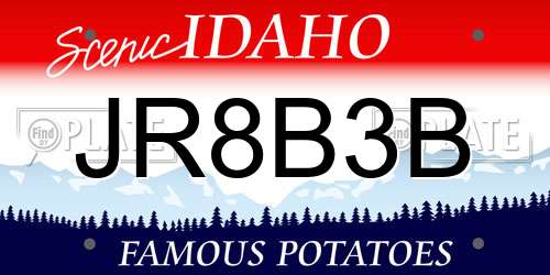 JR8B3B Idaho License Plate