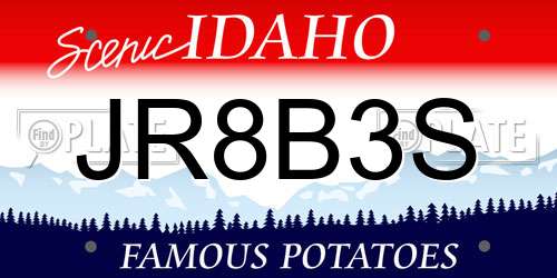 JR8B3S Idaho License Plate