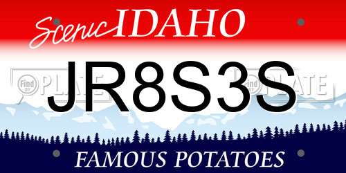 JR8S3S Idaho License Plate