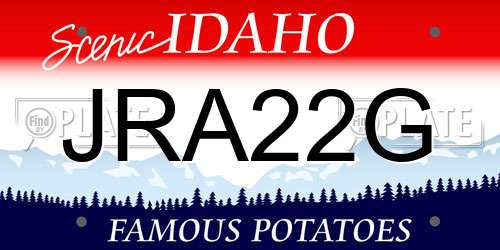 JRA22G Idaho License Plate