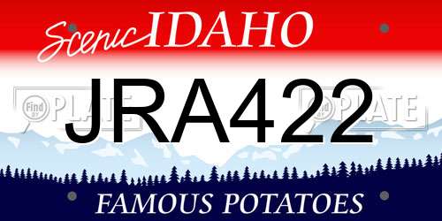 JRA422 Idaho License Plate
