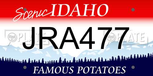 JRA477 Idaho License Plate