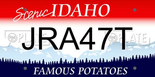 JRA47T Idaho License Plate