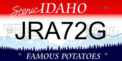 JRA72G Idaho License Plate