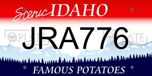 JRA776 Idaho License Plate