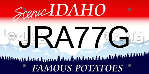 JRA77G Idaho License Plate