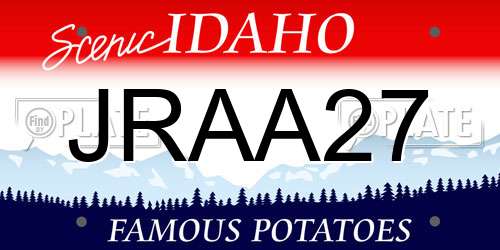 JRAA27 Idaho License Plate