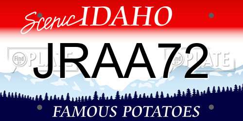 JRAA72 Idaho License Plate
