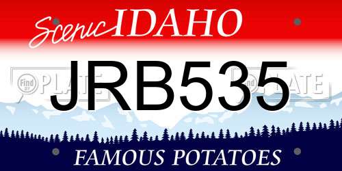 JRB535 Idaho License Plate