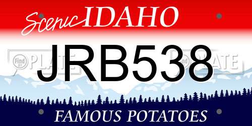 JRB538 Idaho License Plate