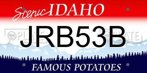 JRB53B Idaho License Plate
