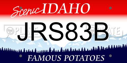 JRS83B Idaho License Plate