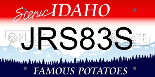 JRS83S Idaho License Plate