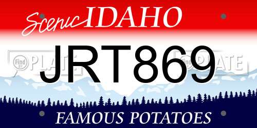 JRT869 Idaho License Plate