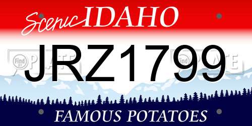 JRZ1799 Idaho License Plate