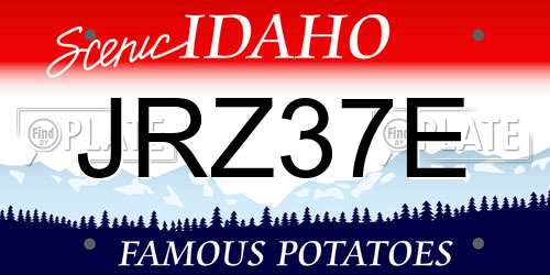 JRZ37E Idaho License Plate