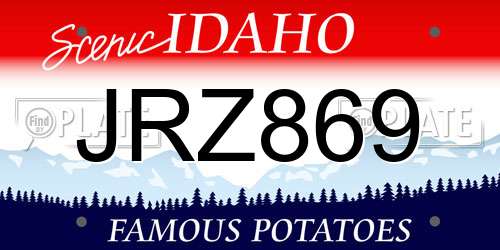 JRZ869 Idaho License Plate