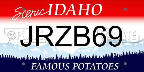 JRZB69 Idaho License Plate