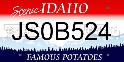 JS0B524 Idaho License Plate