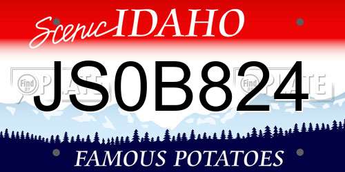 JS0B824 Idaho License Plate