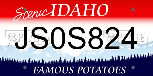 JS0S824 Idaho License Plate