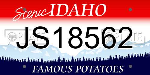 JS18562 Idaho License Plate