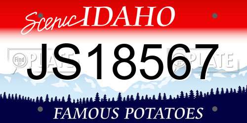 JS18567 Idaho License Plate