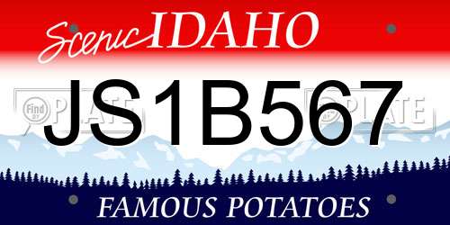 JS1B567 Idaho License Plate