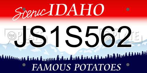 JS1S562 Idaho License Plate