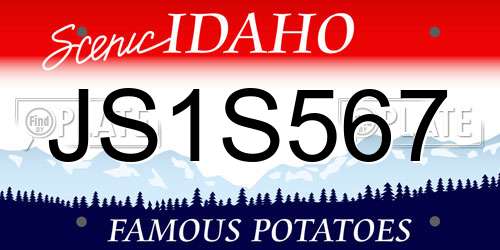 JS1S567 Idaho License Plate