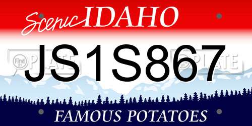 JS1S867 Idaho License Plate