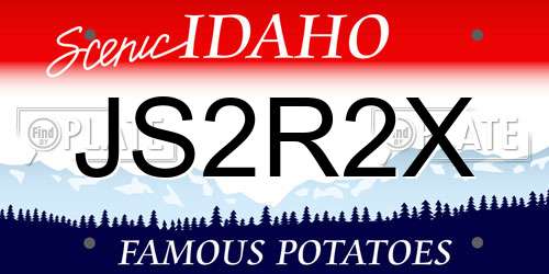 JS2R2X Idaho License Plate