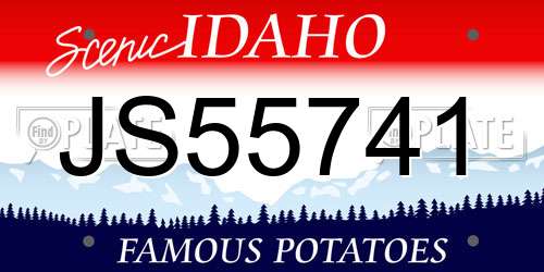 JS55741 Idaho License Plate