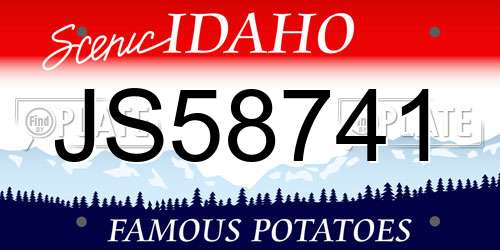 JS58741 Idaho License Plate
