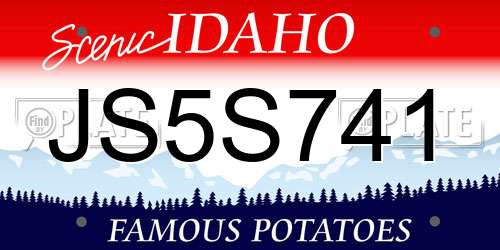 JS5S741 Idaho License Plate
