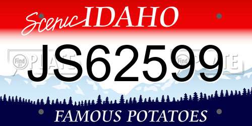 JS62599 Idaho License Plate