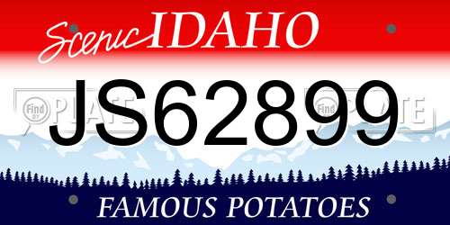 JS62899 Idaho License Plate