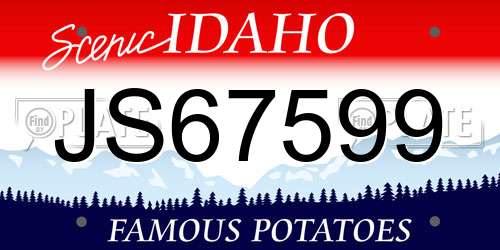 JS67599 Idaho License Plate