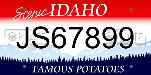 JS67899 Idaho License Plate