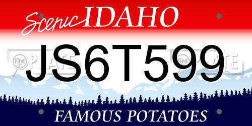 JS6T599 Idaho License Plate