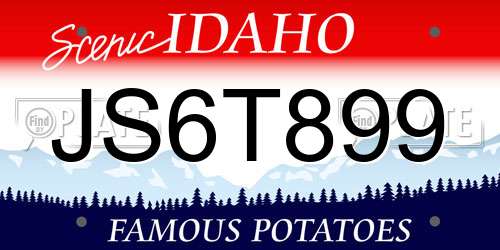 JS6T899 Idaho License Plate