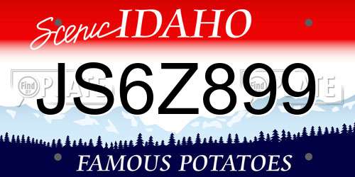 JS6Z899 Idaho License Plate
