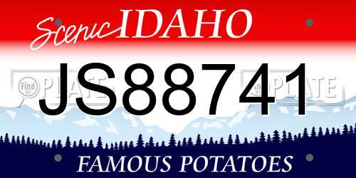 JS88741 Idaho License Plate