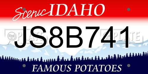JS8B741 Idaho License Plate